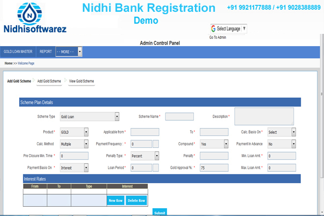 nidhi bank registration
